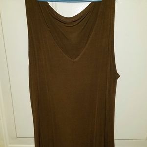Brown V-neck Maxi Dress